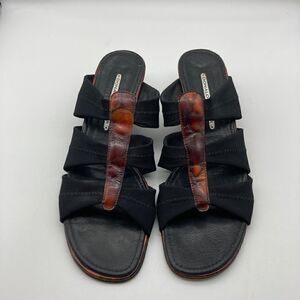 Donald J. Pliner Hizzy S1 Black/Tortoise Designer Shoe Size 9M Made in Spain